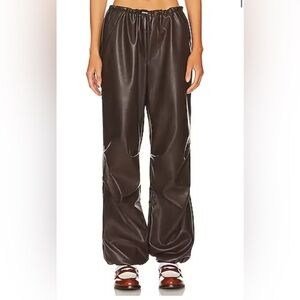 REVOLVE Faux Leather Frankie Parachute Pants in Java